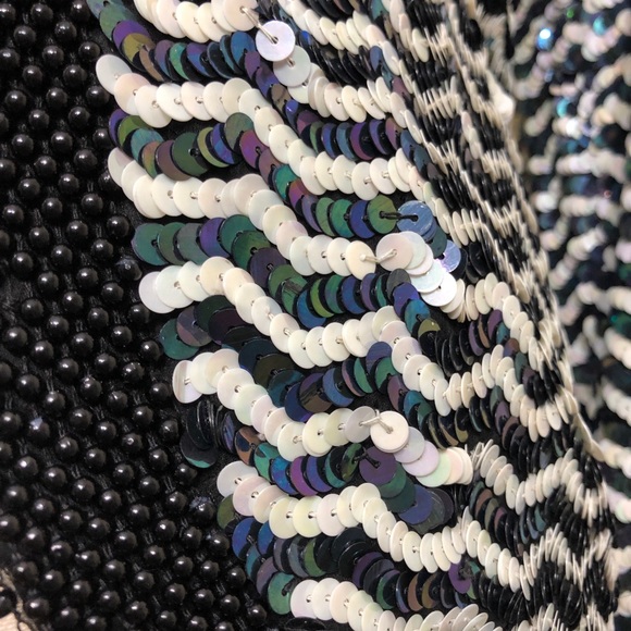 Vintage 80s NiteLine 100% Silk Sequin Blazer Small - Picture 10 of 16